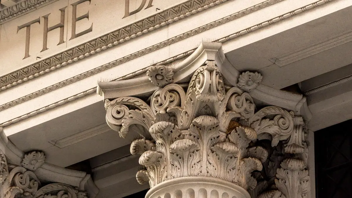 Bank building with classical columns